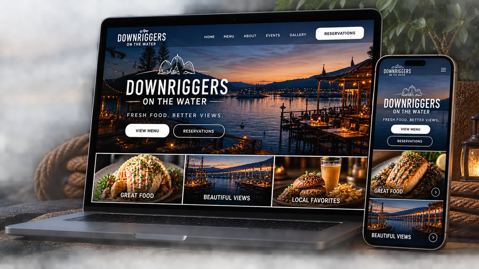 Downriggers website redesign by Global Creative Design