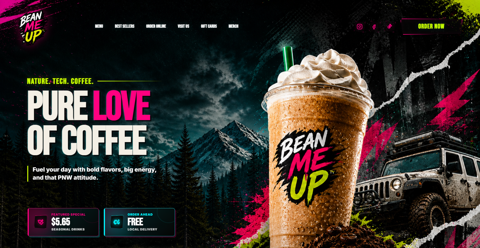 Bean Me Up website project